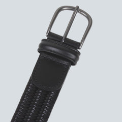 Anderson's - Woven Leather Belt - Black