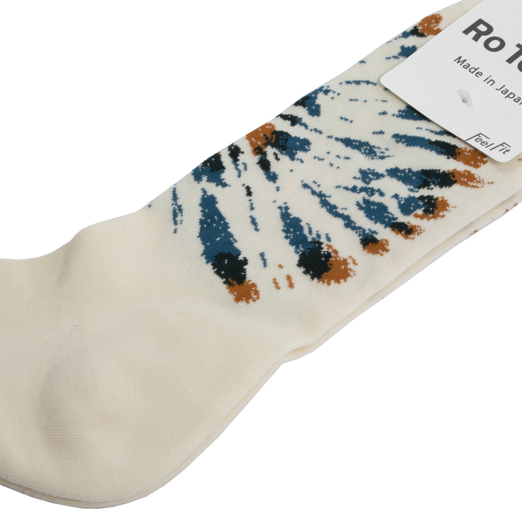 blue and yellow tie dye socks
