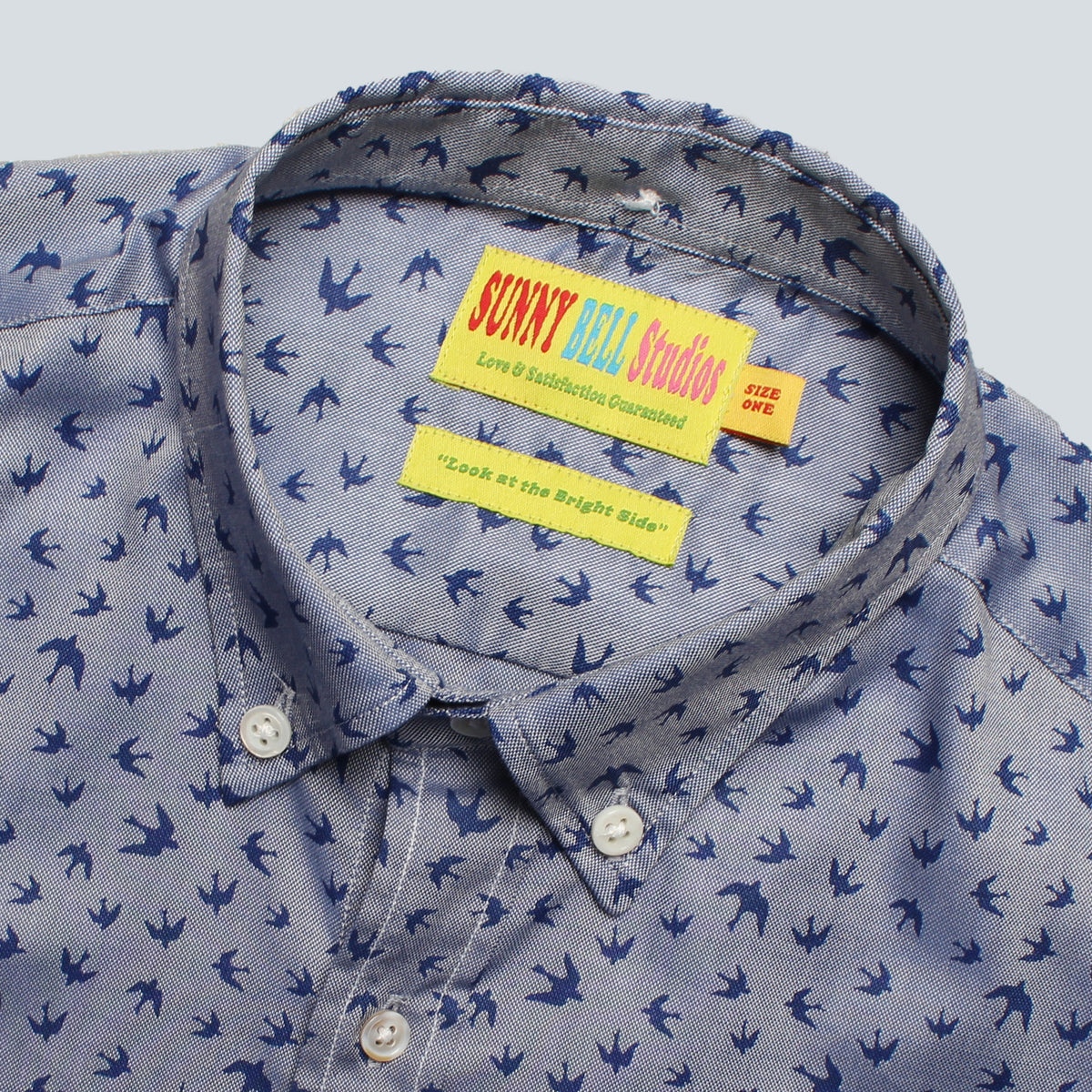 Sunny Bell Studios - Oxford Shirt - Navy Bird Print