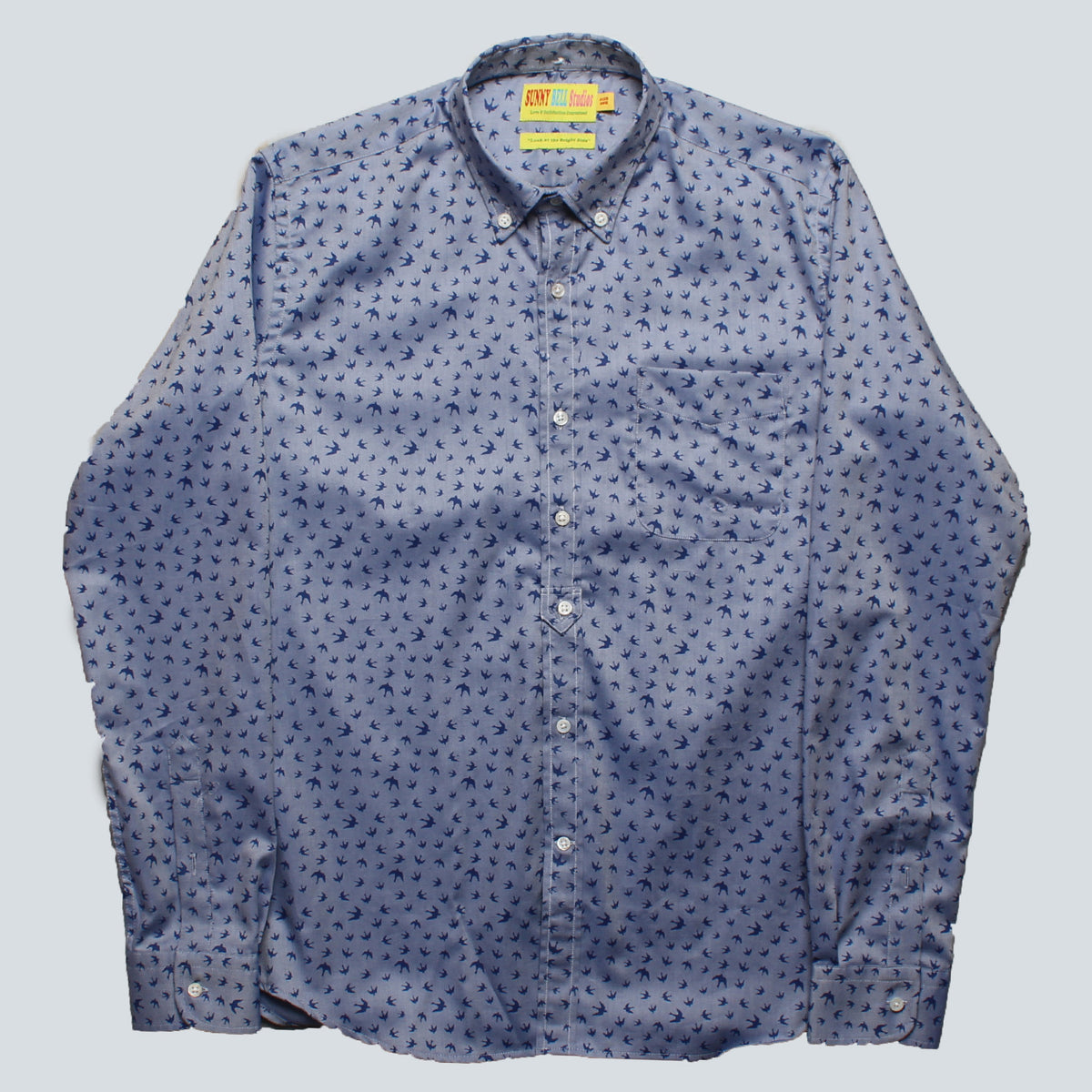 Sunny Bell Studios - Oxford Shirt - Navy Bird Print