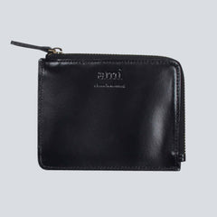 AMI - Smooth Leather Wallet  - Black