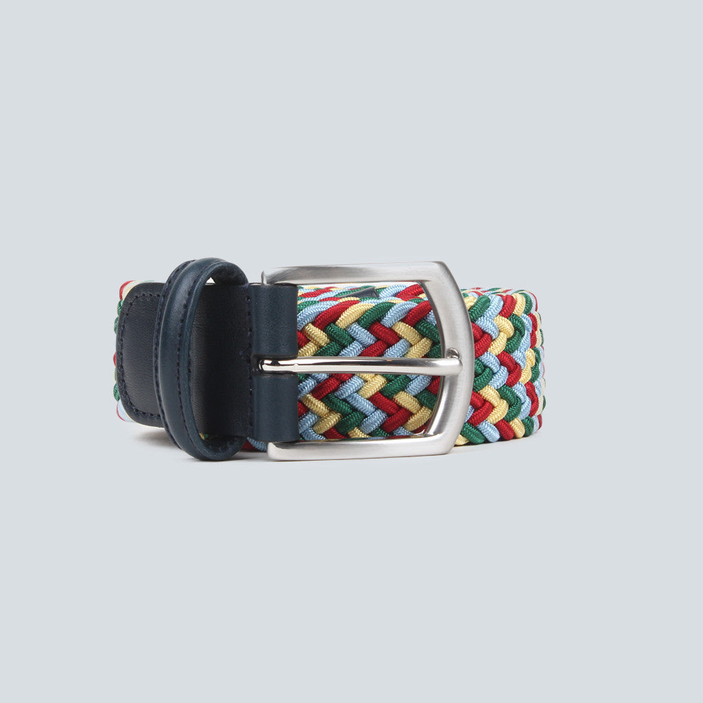 Anderson's - Woven Textile Belt - Red/Green/Sky Blue