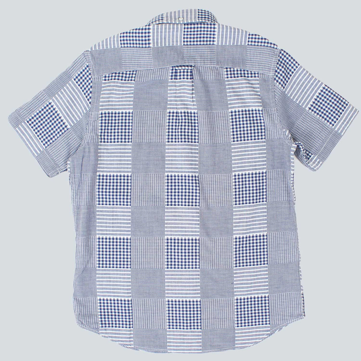 Edwin - SS Patchwork Standard Shirt - Blue Patchwork