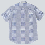 Edwin - SS Patchwork Standard Shirt - Blue Patchwork