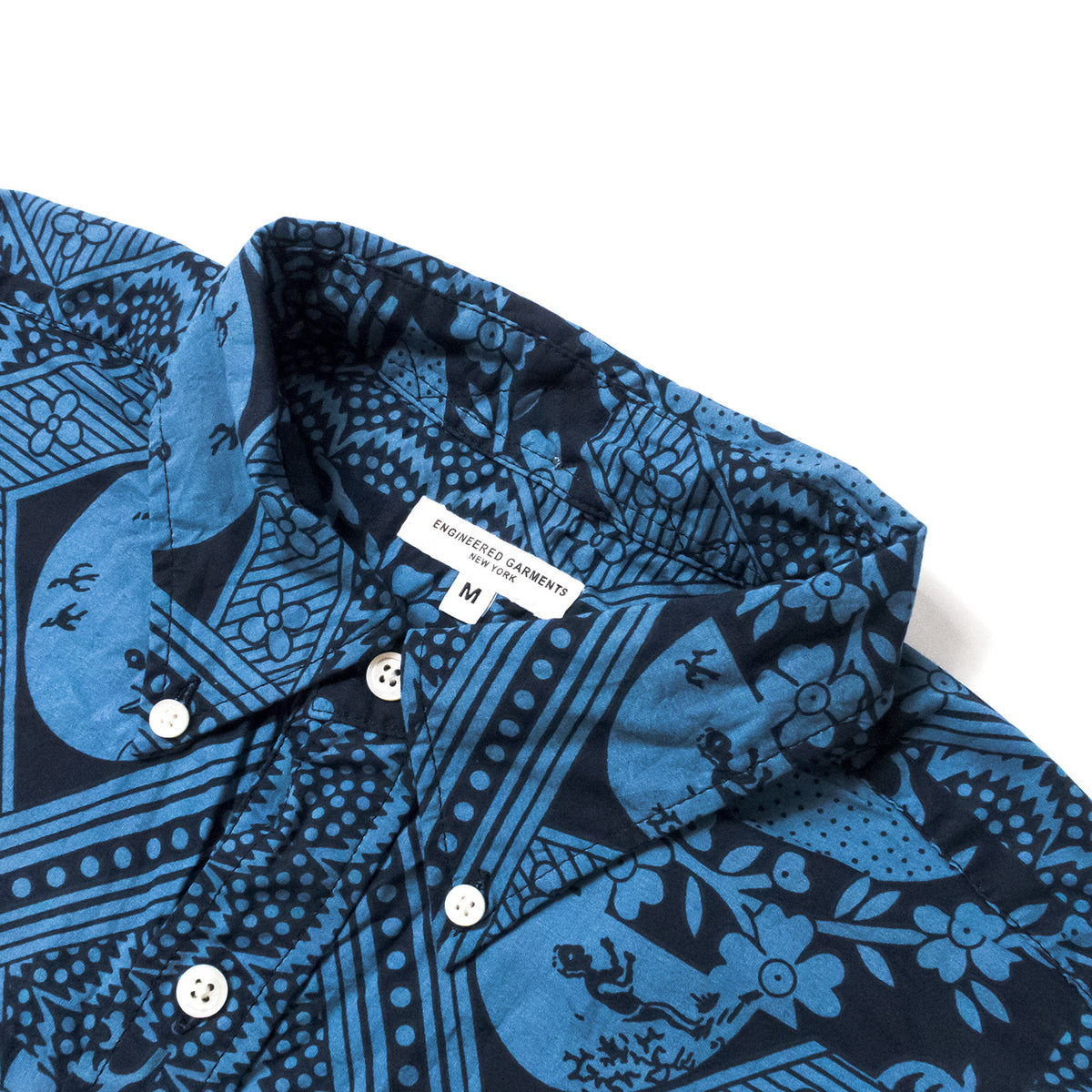 Engineered Garments - Popover BD Shirt - Blue/Navy Ethnic Print