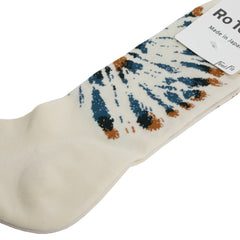 Rototo - Tie Dye Pattern Socks - Dark Yellow/Dark Blue