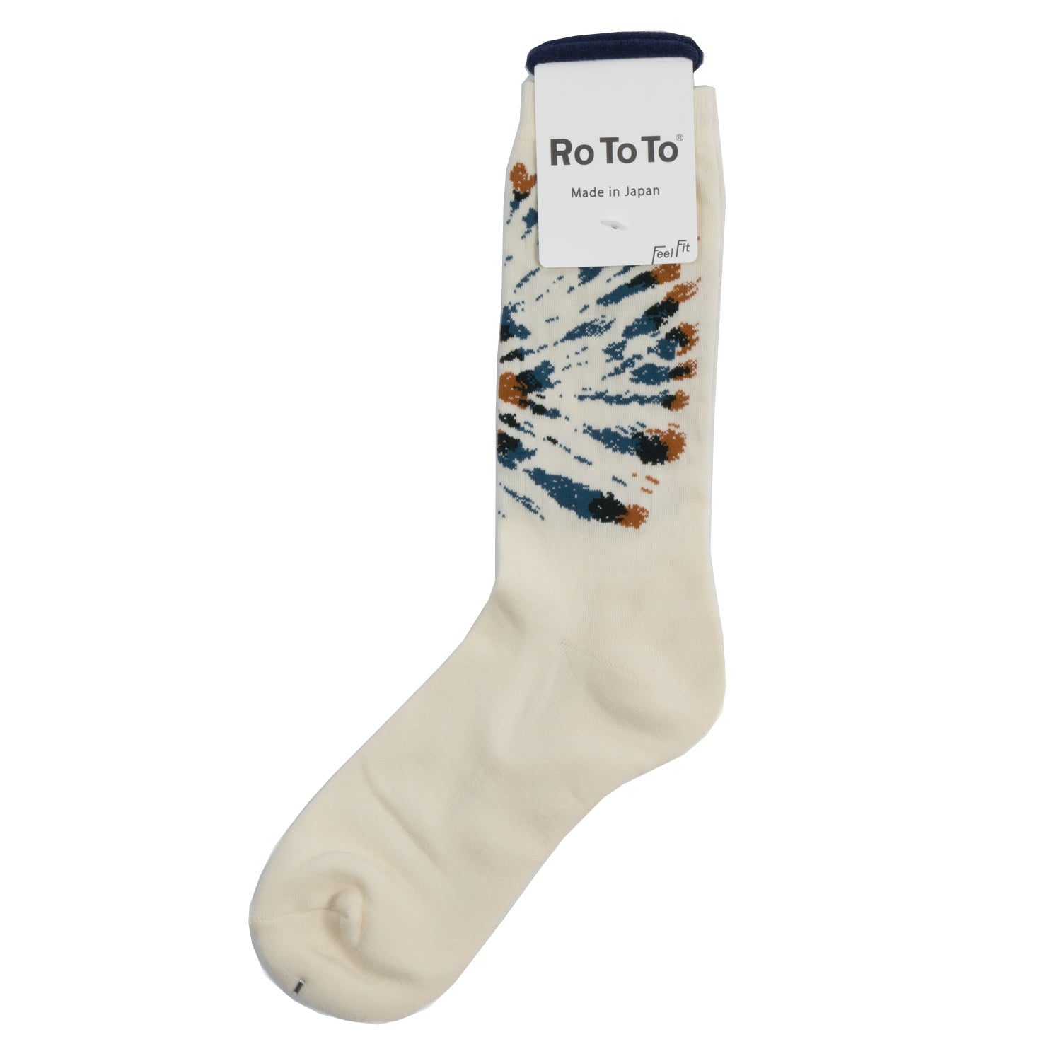 blue and yellow tie dye socks