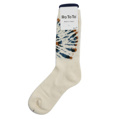 Rototo - Tie Dye Pattern Socks - Dark Yellow/Dark Blue